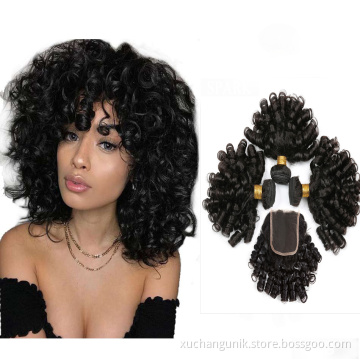 Uniky 9a 100g Brazilian Weaving Remy Human Hair Bundle for Women Weave Hair Extension Weft Natural Black Bouncy Curly Curl FUMI